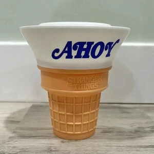 Netflix Stranger Things Steve Scoops Ahoy Ice Cream 2 Bowl Set Cone Decor